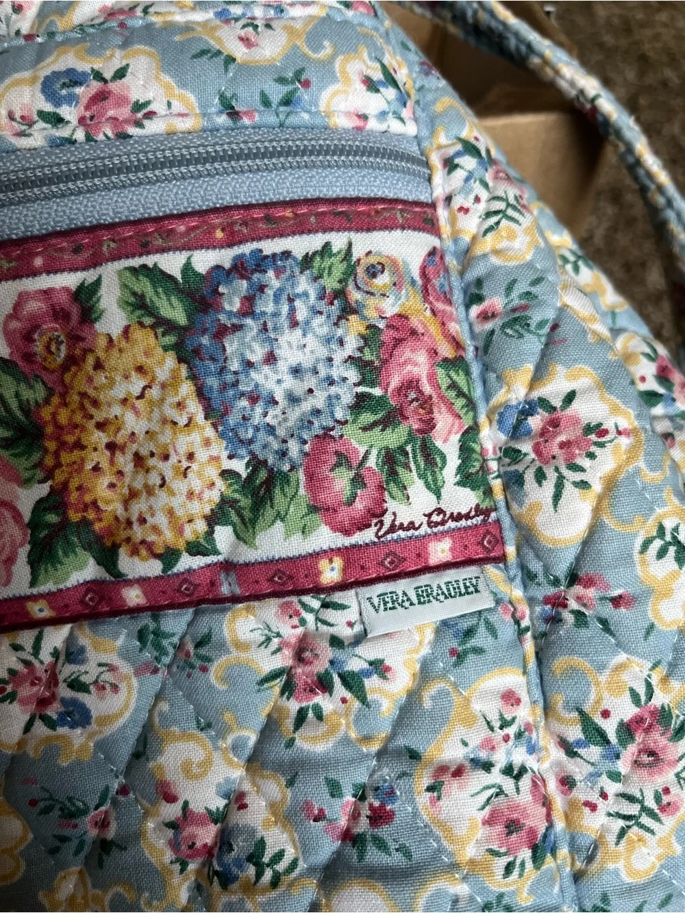 Vintage Vera Bradley Pastel Blue One-Strap Sling Bag